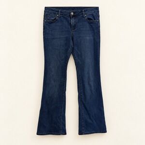 Wit and Wisdom Womens 12P Baby Bootcut Jeans Dark Wash Stretch Petite Blue